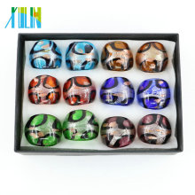 MC1010 nouveau DesignSands Handmade Dichroic Glass Ring12 pcs / boîte